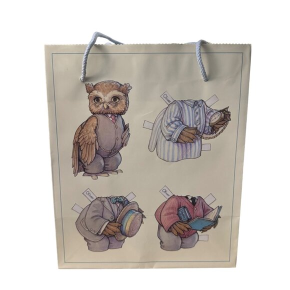 Vintage Set of 12 The Owl Family‎ Oliver & Olivia Gift Bags 9.5 X 8 - Picture 5 of 8